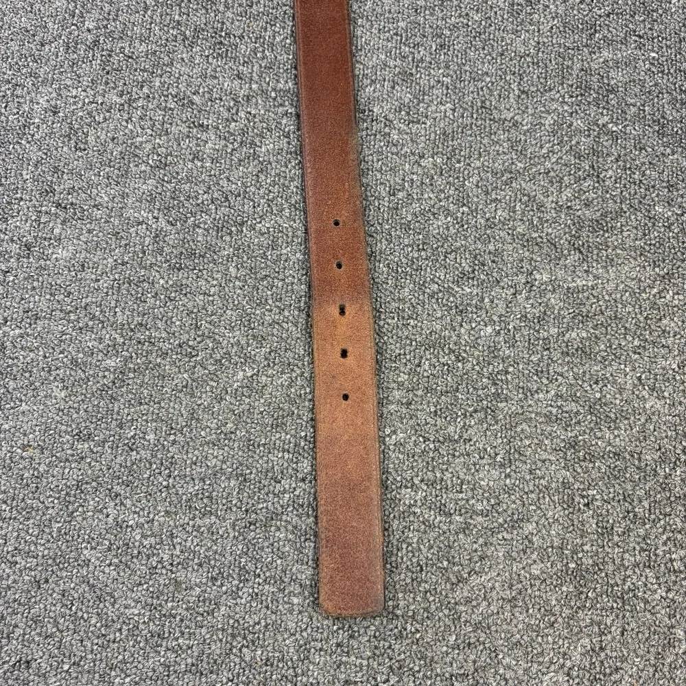 Allen Edmonds Leather Belt Mens 38 Brown Black Two Tone Casual USA Brass Buckle
